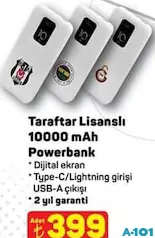 TARAFTAR LİSANSLI 10000 MAH POWERBANK fiyat ve kampanya bilgisi